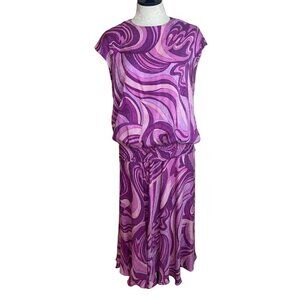 Anne Crimmins For UMI Collections Vintage Womens Skirt Set Size 10 Purple